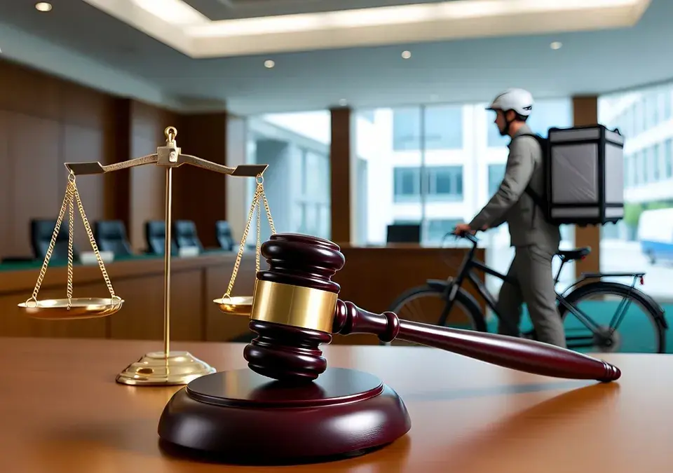 Repartidor de app de delivery en tribunal de justicia