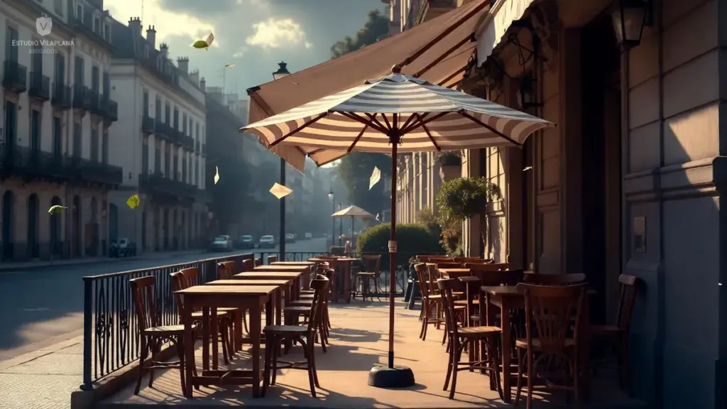 Sombrilla en una tormenta