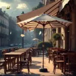 Sombrilla en una tormenta