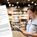 Empleada de comercio leyendo