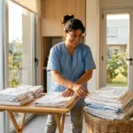 Trabajadora de casas particulares en un hogar argentino, ilustrando el aumento salarial oficializado de agosto a diciembre 2026