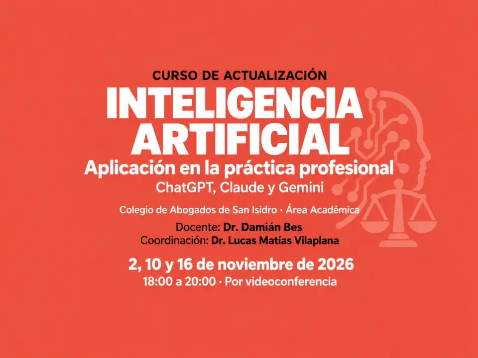 Curso de inteligencia artificial del CASI: docente Damián Bes, coordinador Lucas Matías Vilaplana; 2, 10 y 16 de noviembre de 2026.